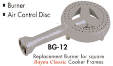 Bayou Classic BG12 Cast-Iron Replacement Burner for Square Bayou Classic Cooker 
